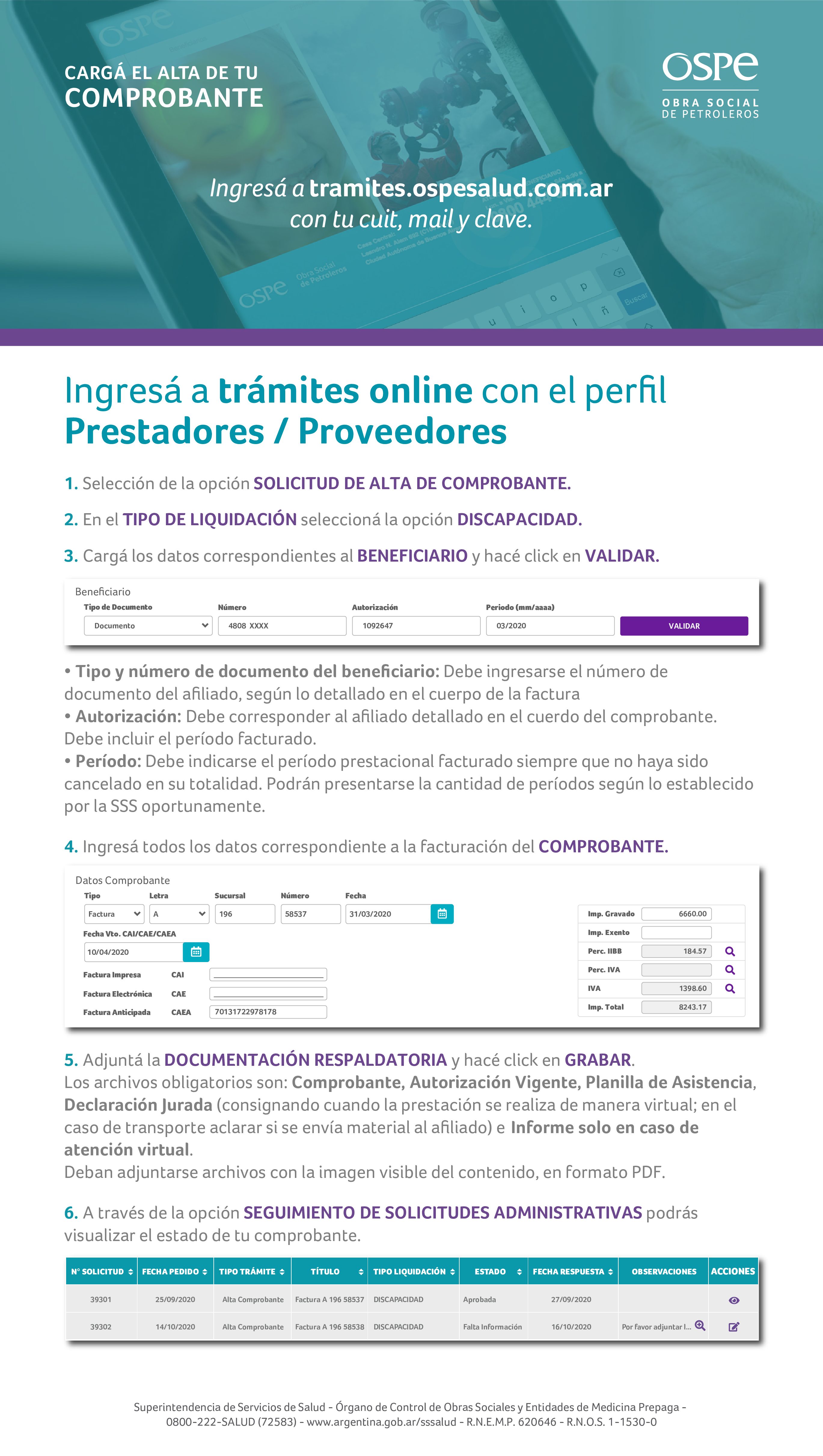 ¿Cómo cargar factura en OSPe?